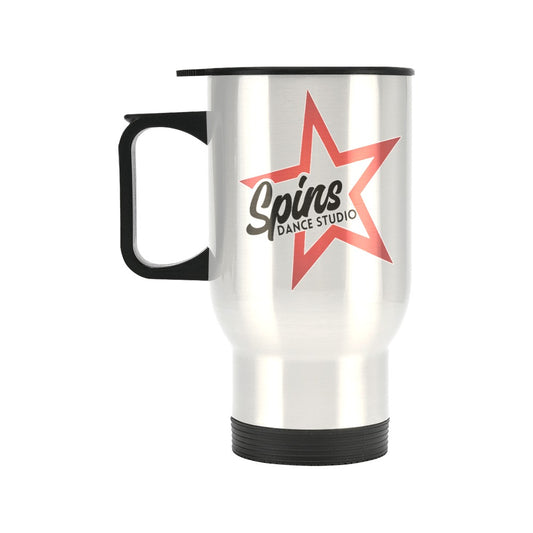 Spins 14oz Travel Mug Travel Mug (Silver) (14 Oz)(Made in USA)