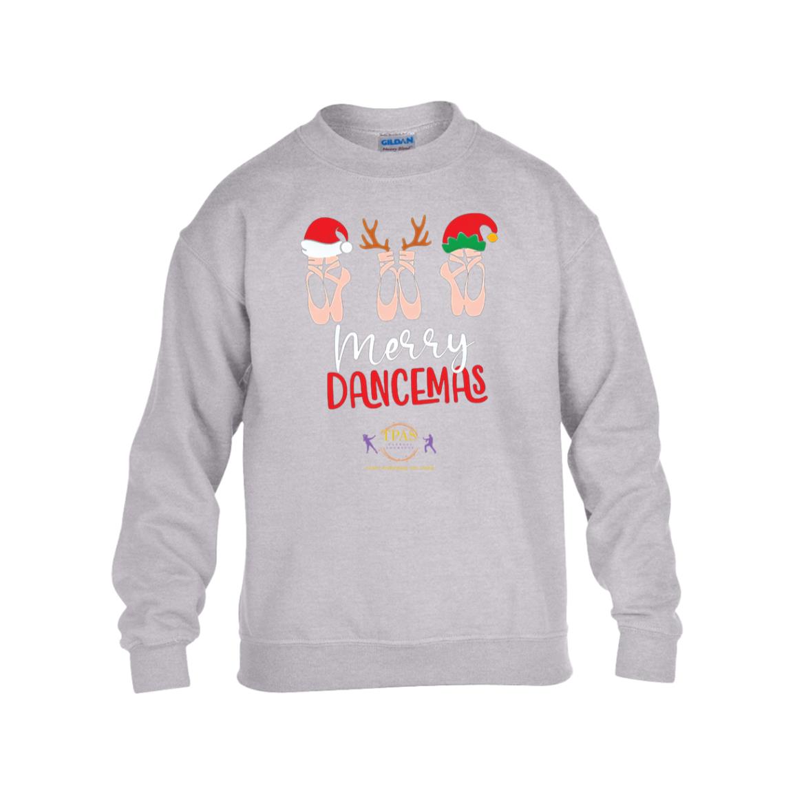 tpas christmas Merry Dancemas Youth Heavy Blend Fleece Crew