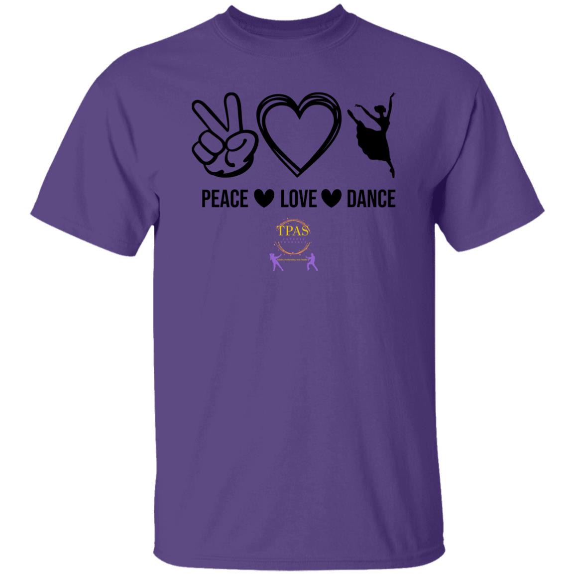 TPAS Peace Love and Dance 100% Cotton T-Shirt