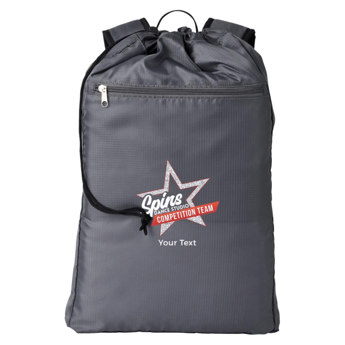 Spins Comp Team Personalized Cinchback Backpack