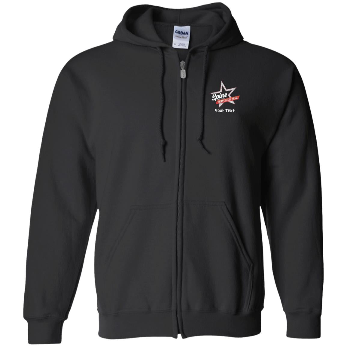 Spins Competition Team Zip Up Hooded Sweatshirt - With Personalization