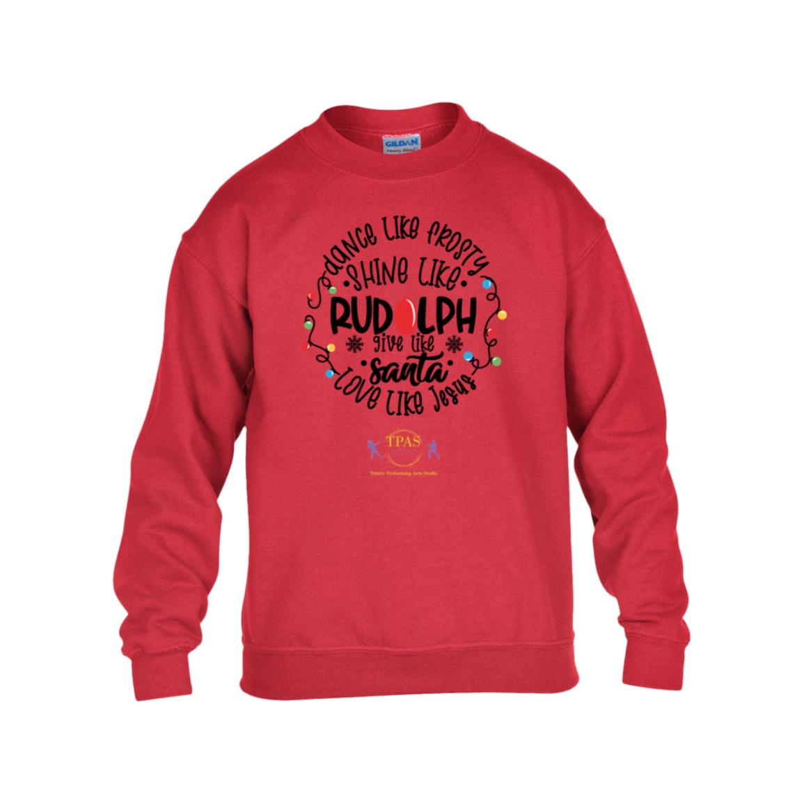 tpas christmas Dance Like Frosty, Love Like Jesus Youth Heavy Blend Fleece Crew