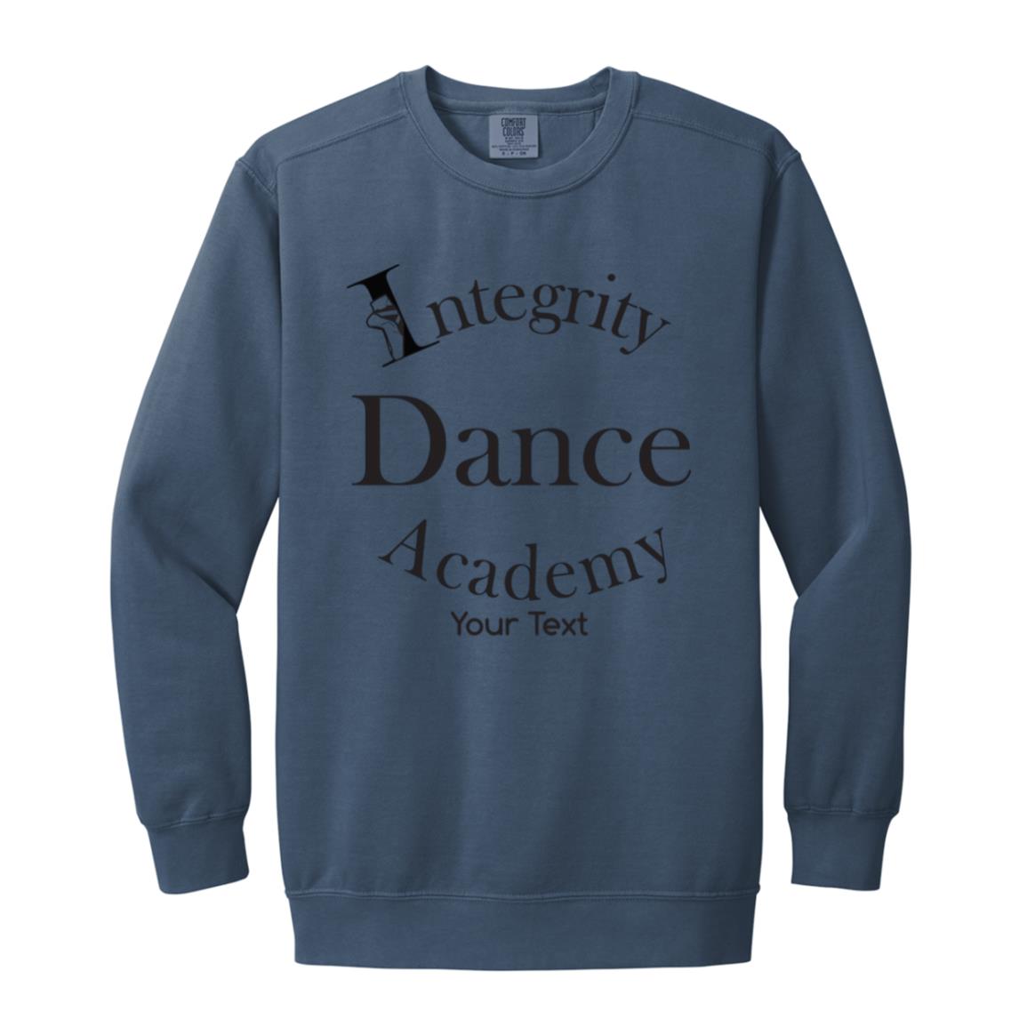 Integrity Dance Academy Personalized Garment-Dyed Adult Crewneck Sweatshirt