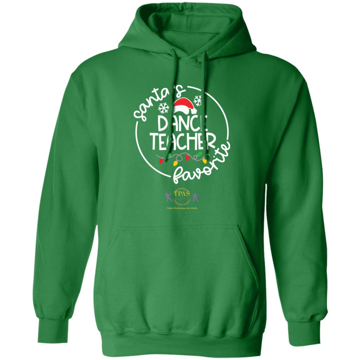 tpas christmas santas favorite dance teacher white font Pullover Hoodie