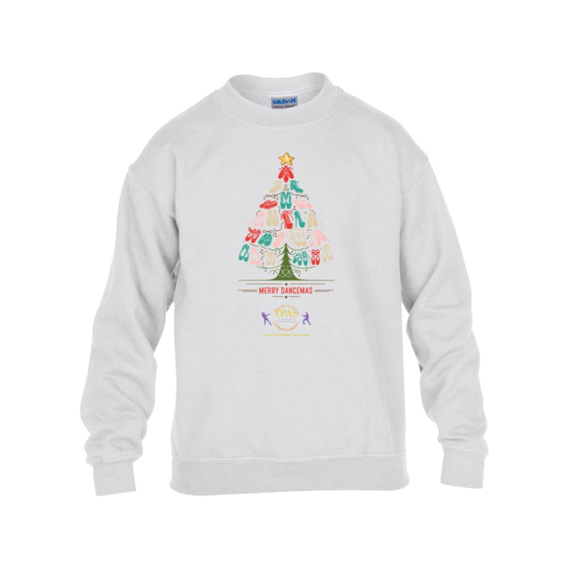 tpas christmas Merry Dancemas Tree Colorful Youth Heavy Blend Fleece Crew