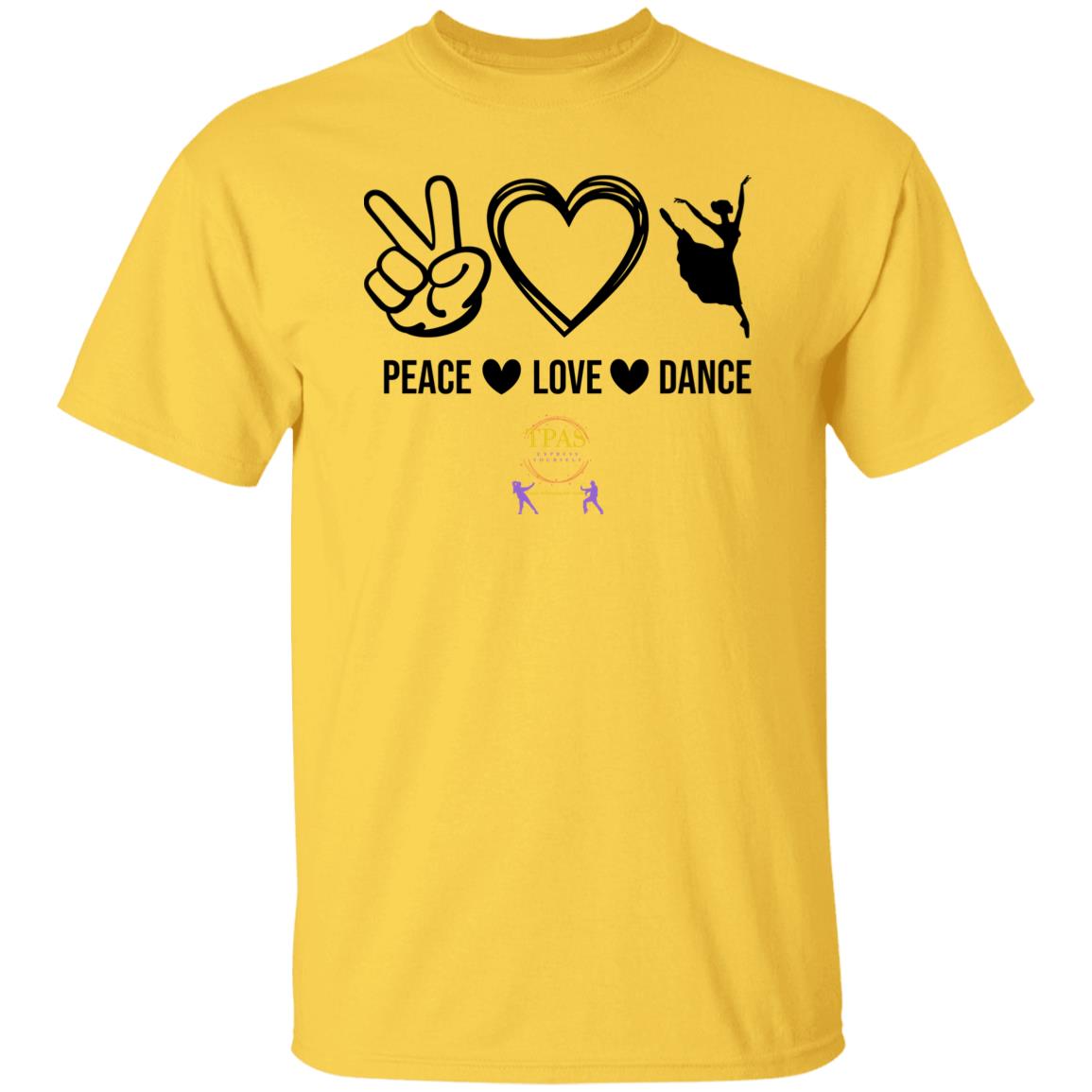 TPAS Peace Love and Dance 100% Cotton T-Shirt