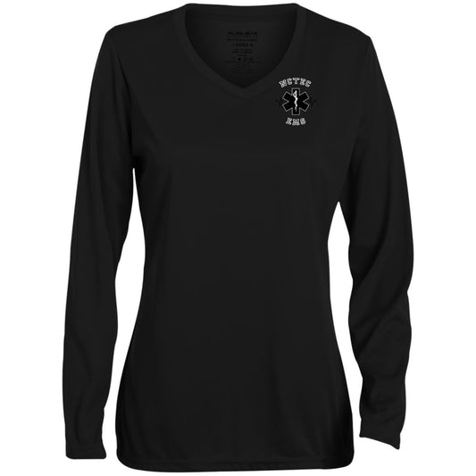 Ladies' Moisture-Wicking Long Sleeve V-Neck Tee