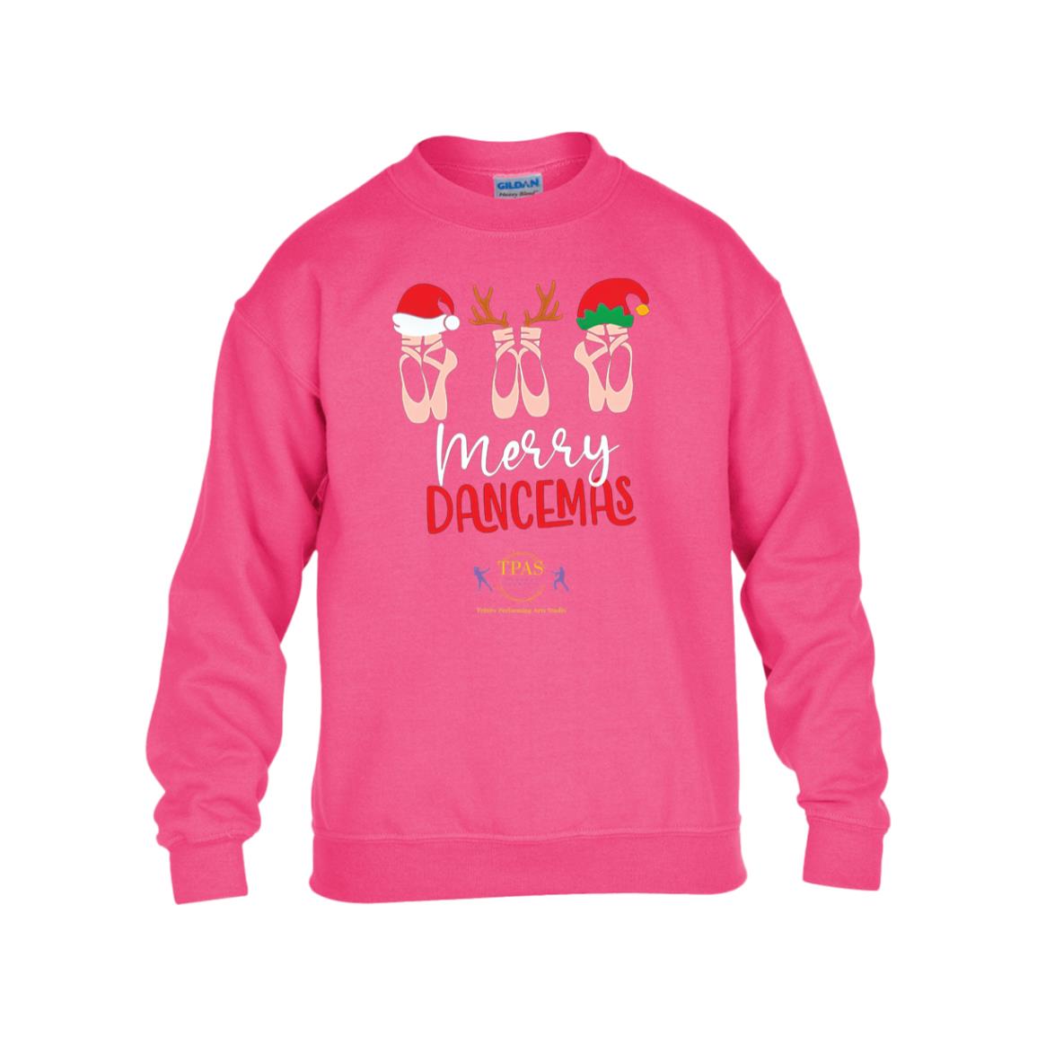 tpas christmas Merry Dancemas Youth Heavy Blend Fleece Crew