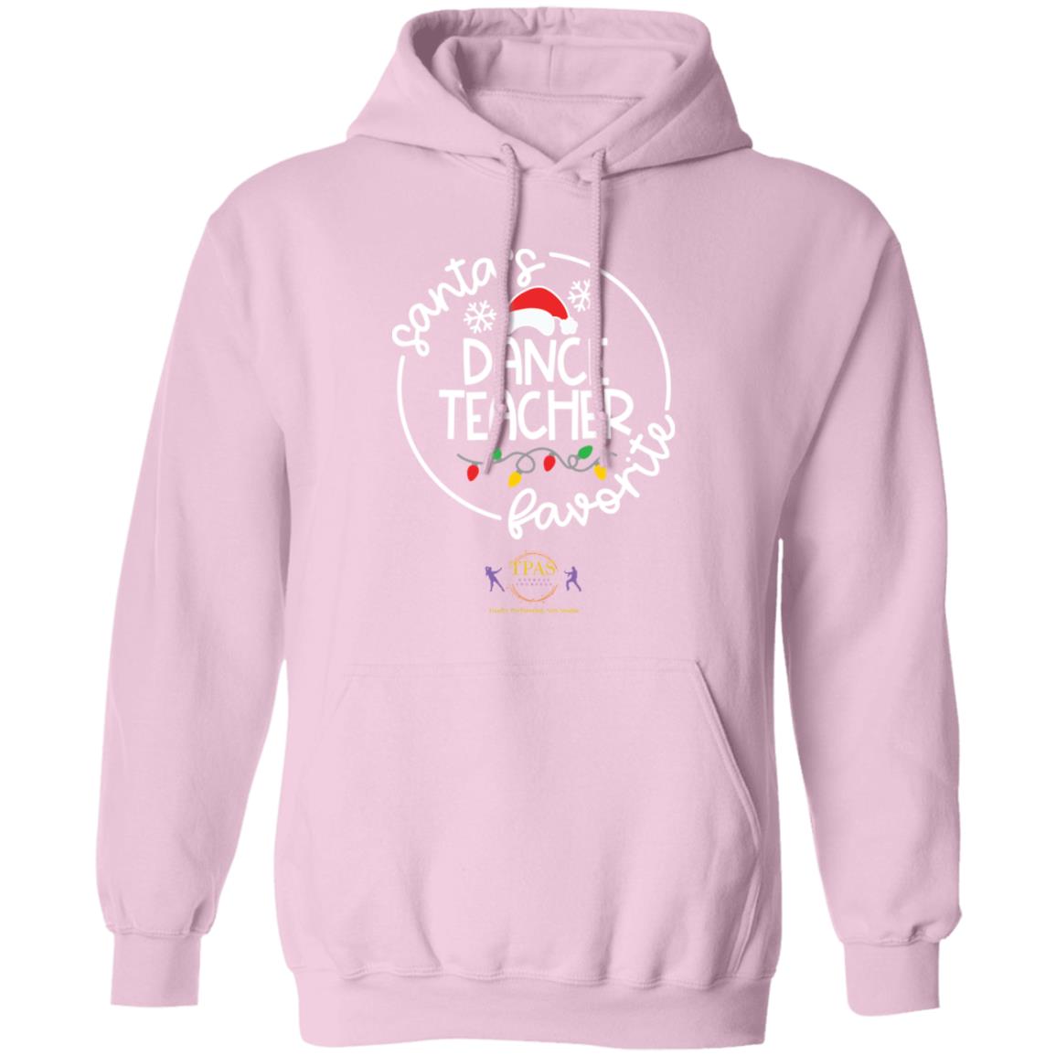 tpas christmas santas favorite dance teacher white font Pullover Hoodie