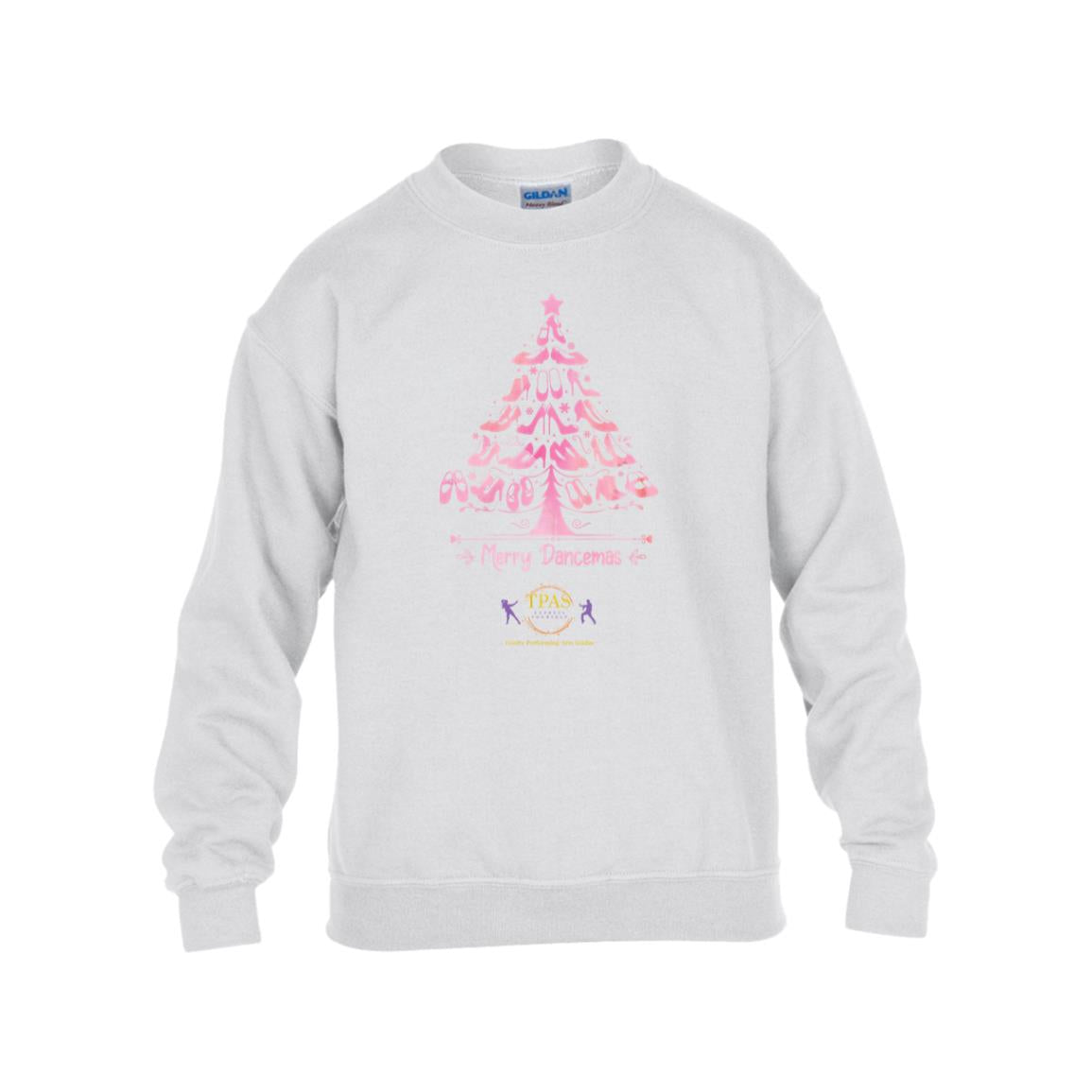 tpas christmas Merry Dancemas Tree Pink Youth Heavy Blend Fleece Crew