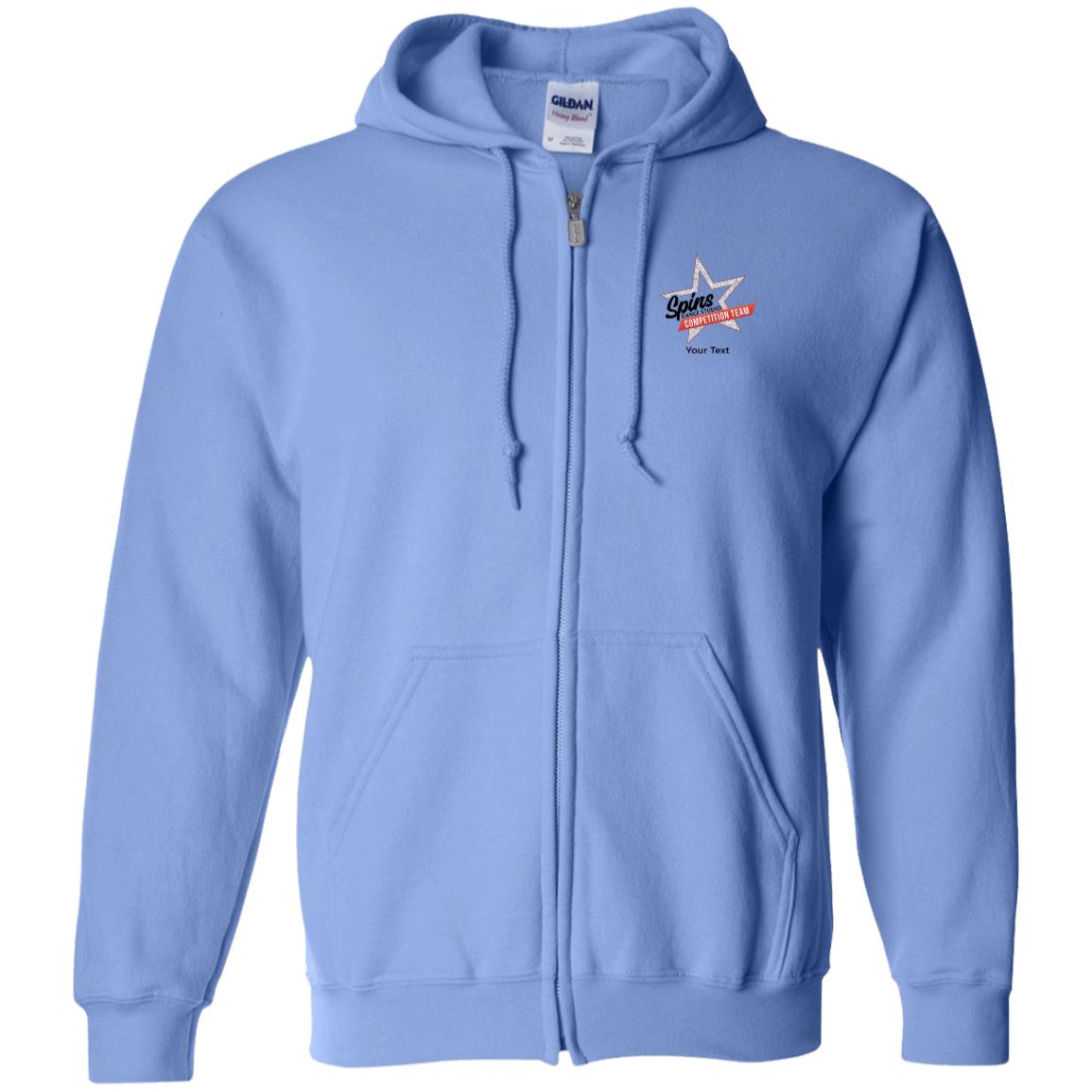 Spins Comp Team Personalized Zip Up Hooded Sweatshirt