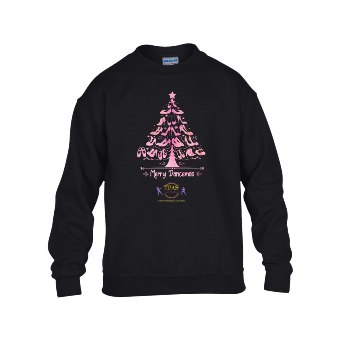 tpas christmas Merry Dancemas Tree Pink Youth Heavy Blend Fleece Crew