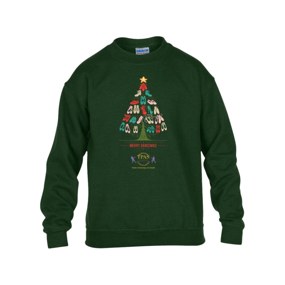 tpas christmas Merry Dancemas Tree Colorful Youth Heavy Blend Fleece Crew