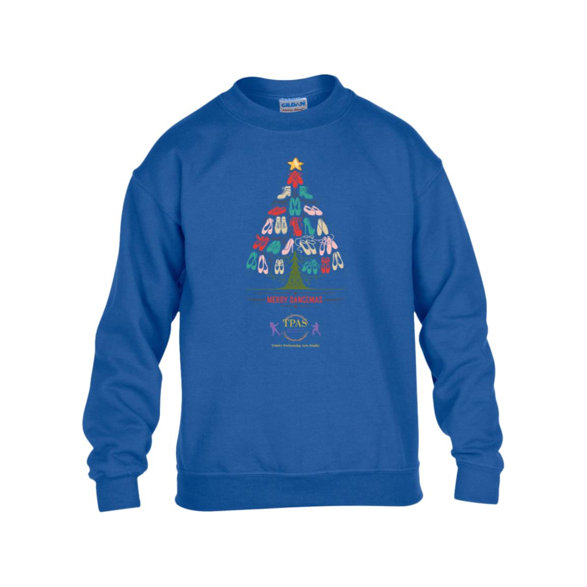 tpas christmas Merry Dancemas Tree Colorful Youth Heavy Blend Fleece Crew