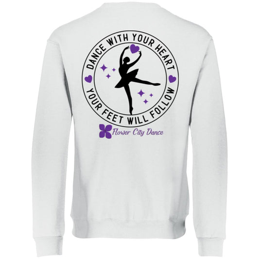 FCD circle dance w heart Dri-Power Fleece Crewneck Sweatshirt