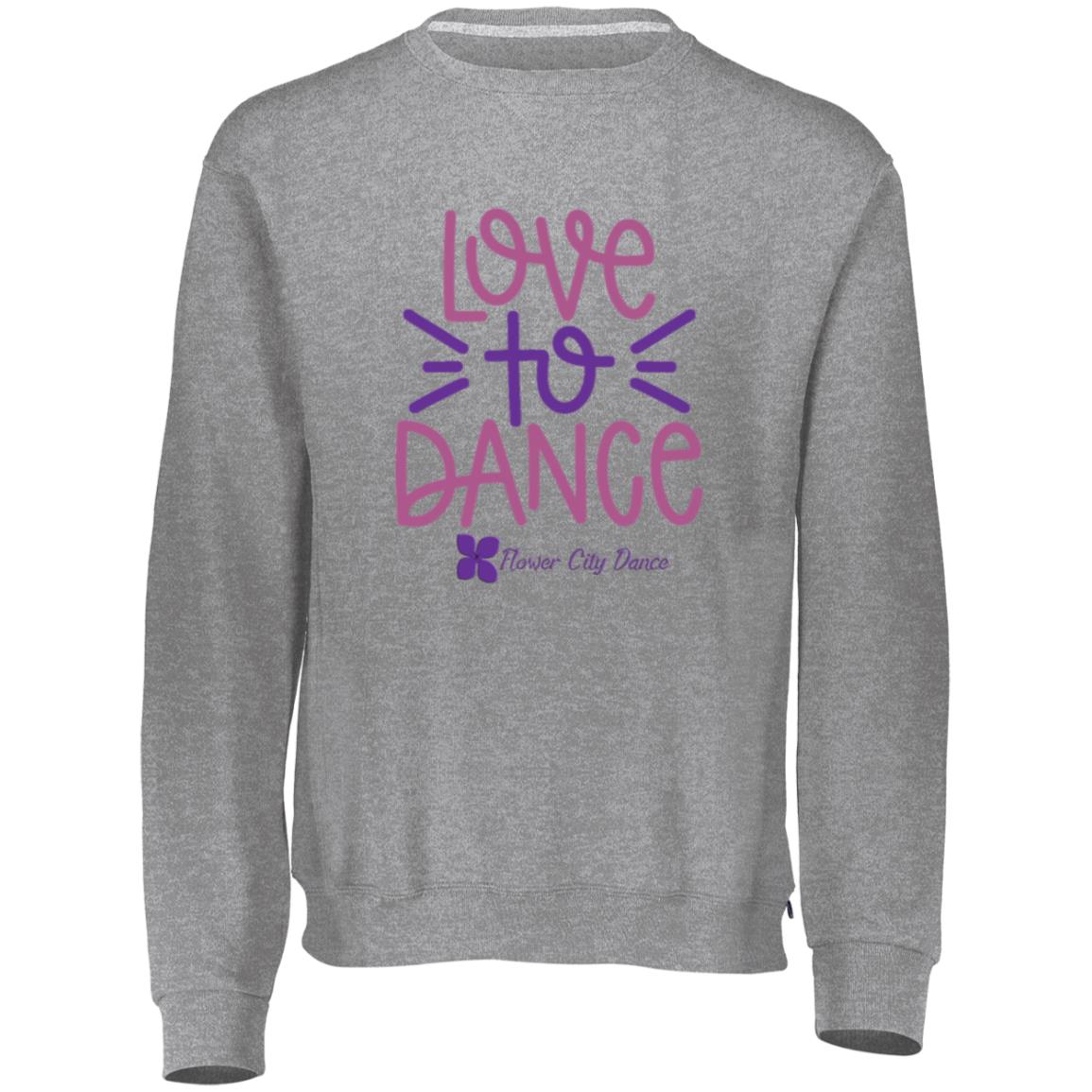 FCD Love To Dance SVG Cut File Dri-Power Fleece Crewneck Sweatshirt