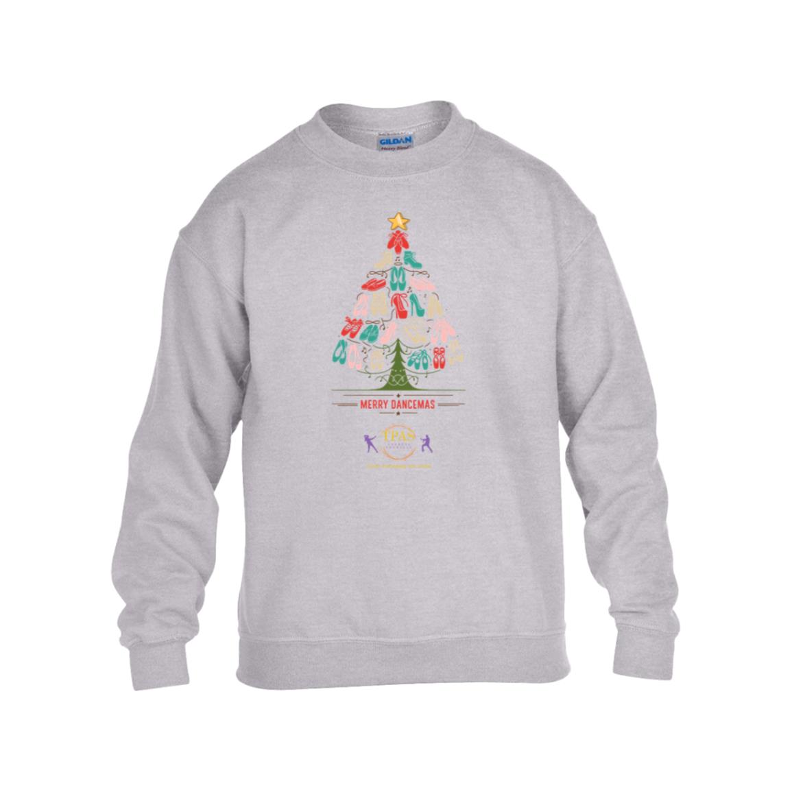 tpas christmas Merry Dancemas Tree Colorful Youth Heavy Blend Fleece Crew