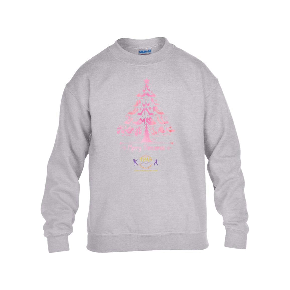 tpas christmas Merry Dancemas Tree Pink Youth Heavy Blend Fleece Crew