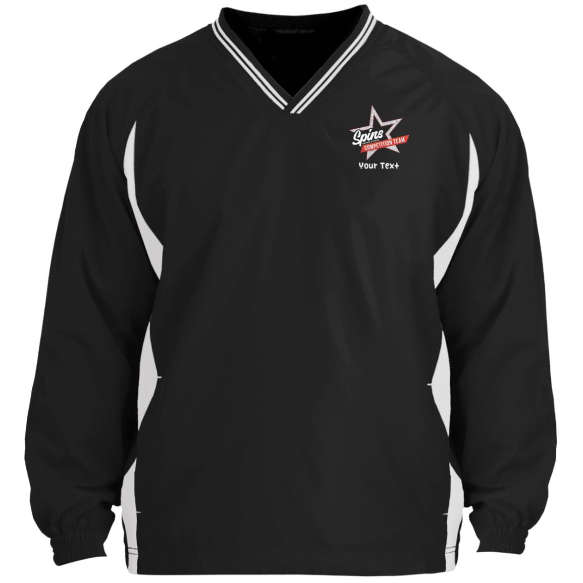 Spins Competition Team Tipped V-Neck Wind Shirt - With Personalization