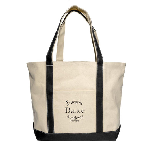 Integrity Dance Academy Personalized Liberty Bags Cotton Canvas Boat Tote