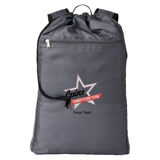 Spins Comp Team Personalized Cinchback Backpack