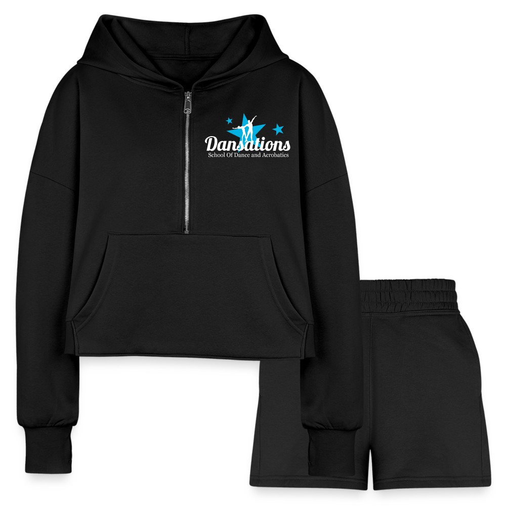 *New Product* Women’s Cropped Hoodie & Jogger Short Set - black