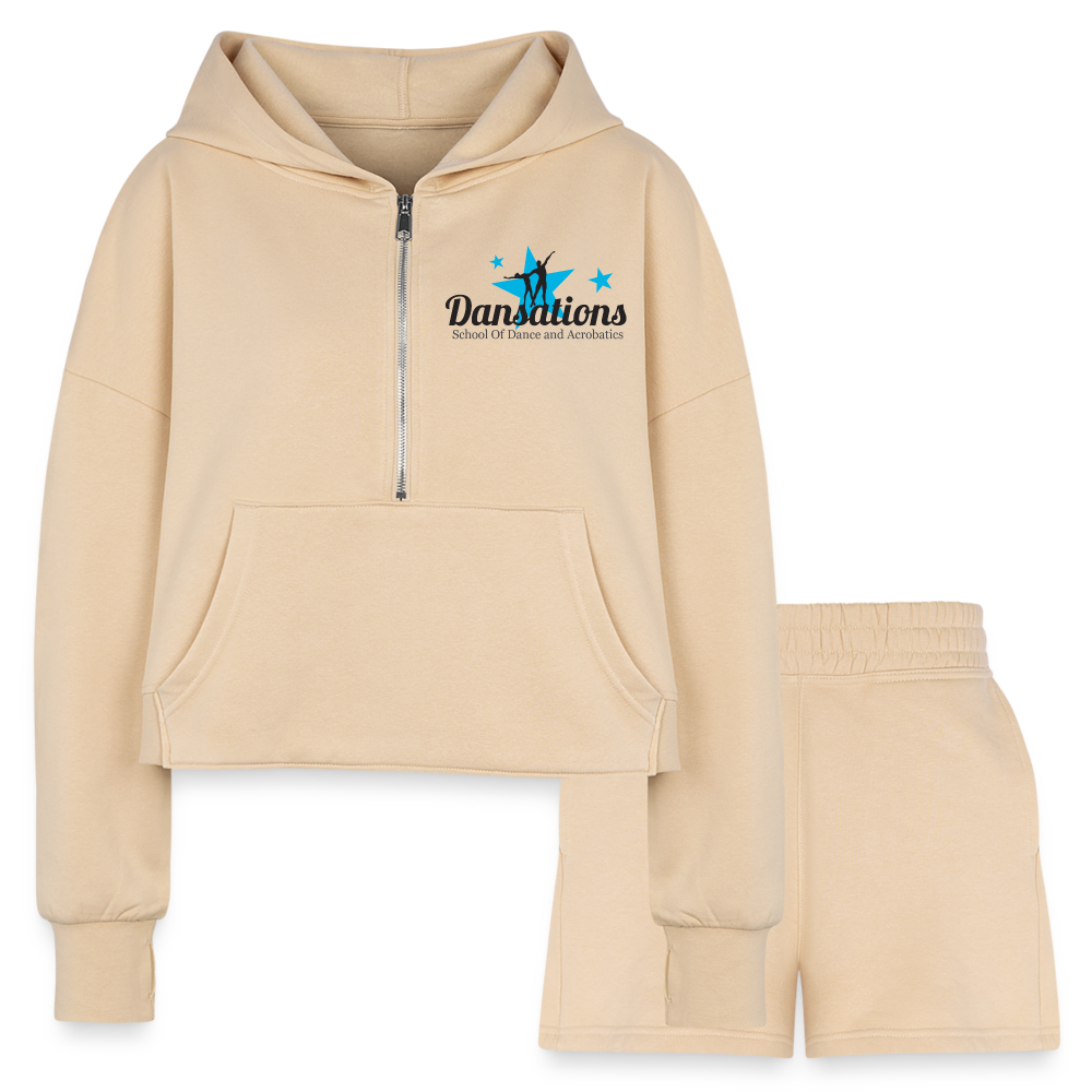 *New Item* Women’s Cropped Hoodie & Jogger Short Set - nude