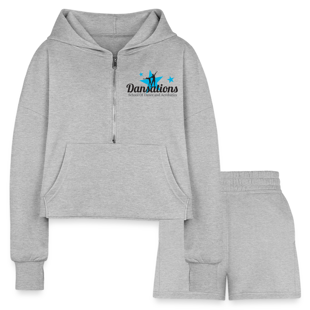 *New Item* Women’s Cropped Hoodie & Jogger Short Set - heather gray